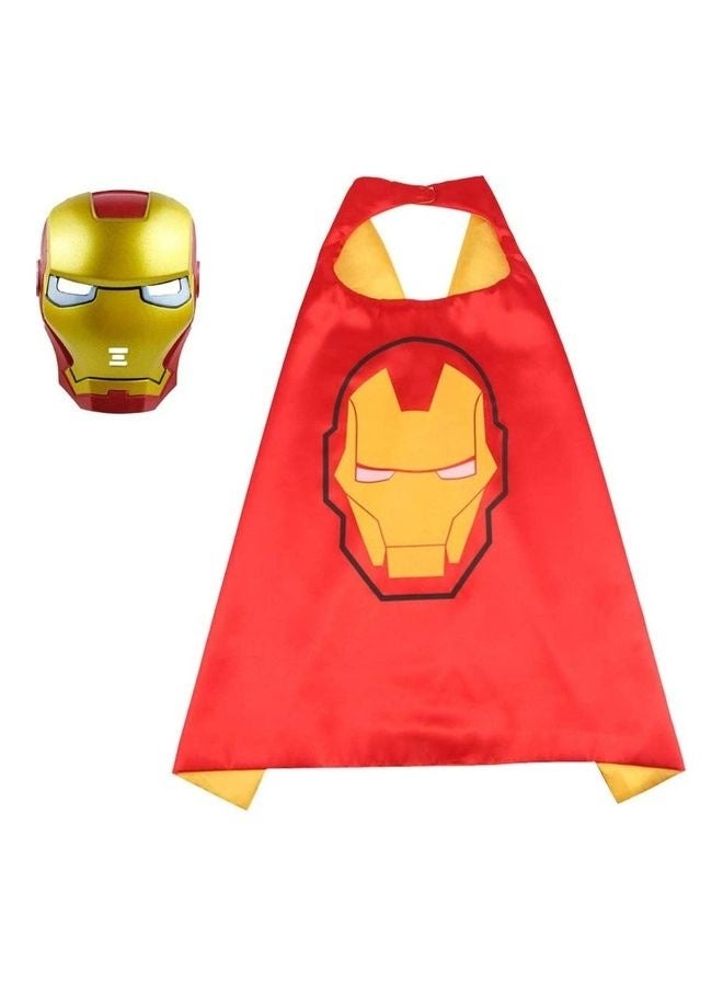Double Sided Iron Man Costume Cape And Mask Set - Image 1
