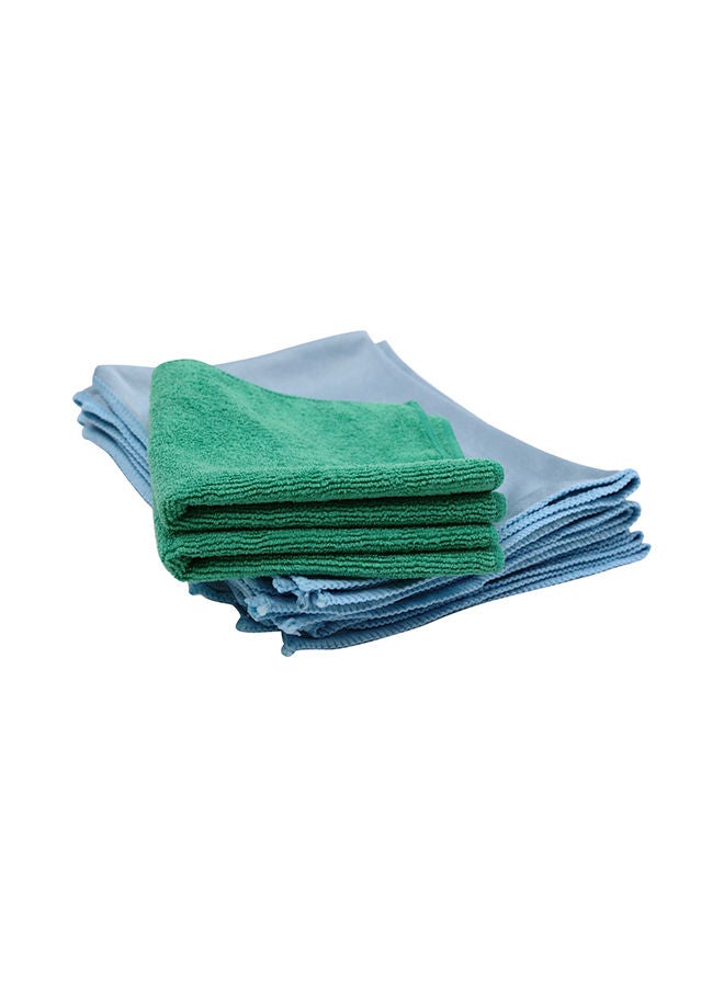 NIBEMINENT 8-Piece Glass Cleaning Cloth Set Blue/Green - Image 1