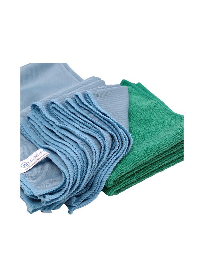 NIBEMINENT 8-Piece Glass Cleaning Cloth Set Blue/Green - Image 2