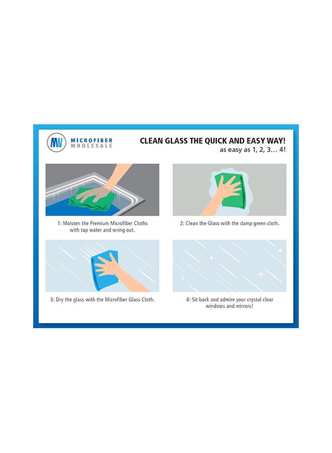 NIBEMINENT 8-Piece Glass Cleaning Cloth Set Blue/Green - Image 3