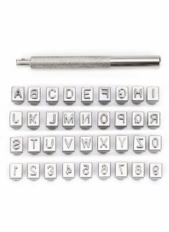 Excefore Leather Craft Punch Tool, Capital Letters and Numbers Punch Handle for Leather Art Craft (6.5mm - 36 Pieces)  - Image 1