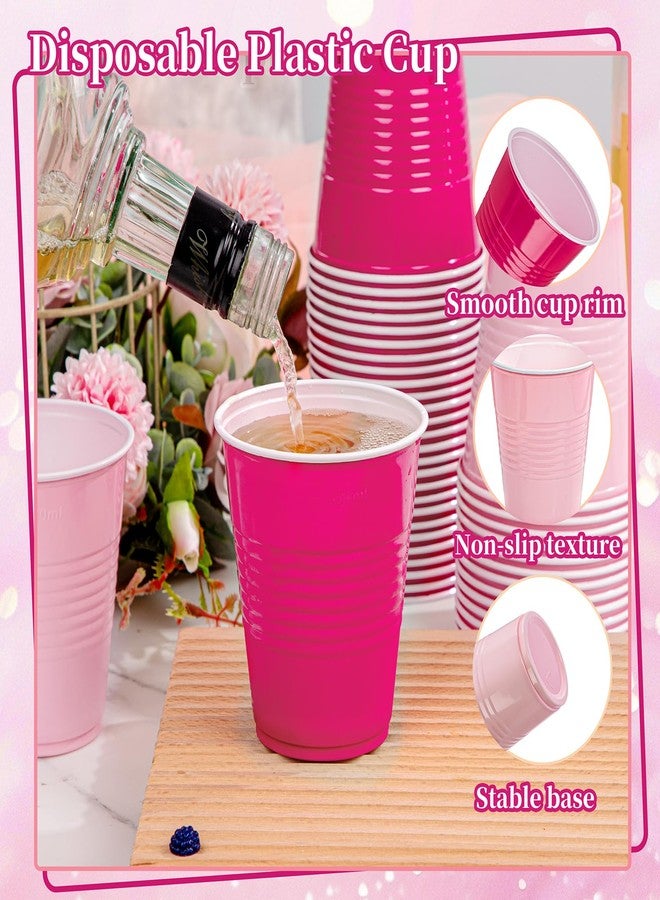 WELLIFE 12 OZ Pink Party Cups - 100 Pack Dual-Pink Cups,Ideal for Spring Gathering Mother's Day Birthday Parties,Girl's Party Princess-Themed Gatherings, Bachelorette Parties - Image 5