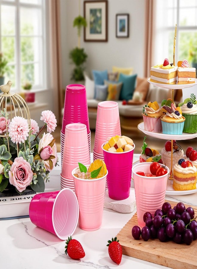 WELLIFE 12 OZ Pink Party Cups - 100 Pack Dual-Pink Cups,Ideal for Spring Gathering Mother's Day Birthday Parties,Girl's Party Princess-Themed Gatherings, Bachelorette Parties - Image 2