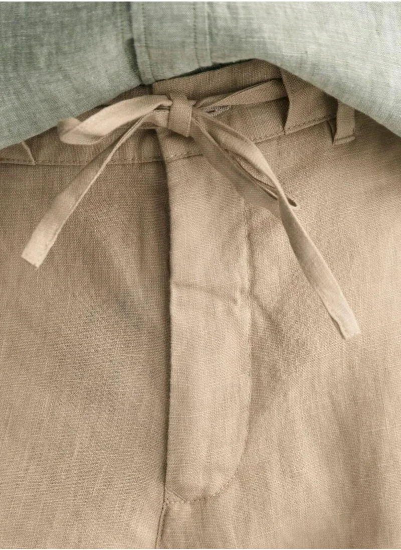 غانت Gant Relaxed Fit Linen Drawstring Pants
