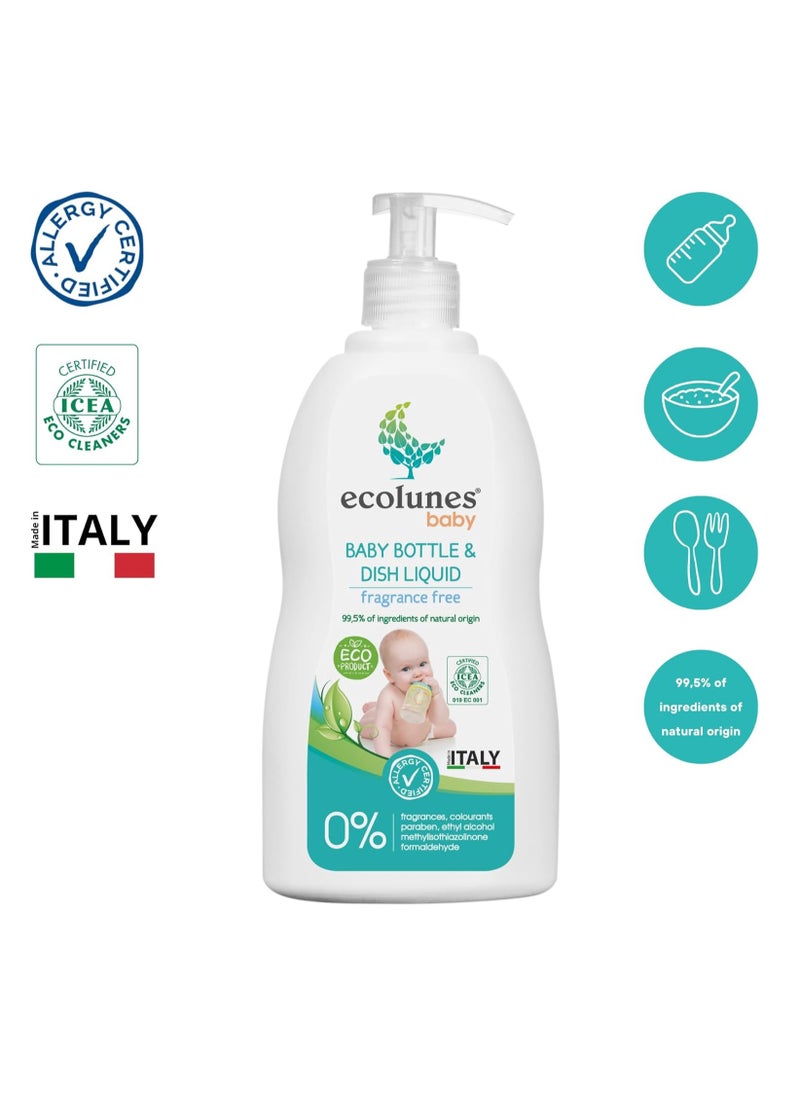 Ecolunes - Ecolons Hypoallergenic Baby Bottle Liquid 500ml Best Baby Bottle Cleaner for Cleaning Baby Bottles, Nipples and Accessories Fragrance Free Baby Bottle and Dishwashing Pump Parts - Image 1