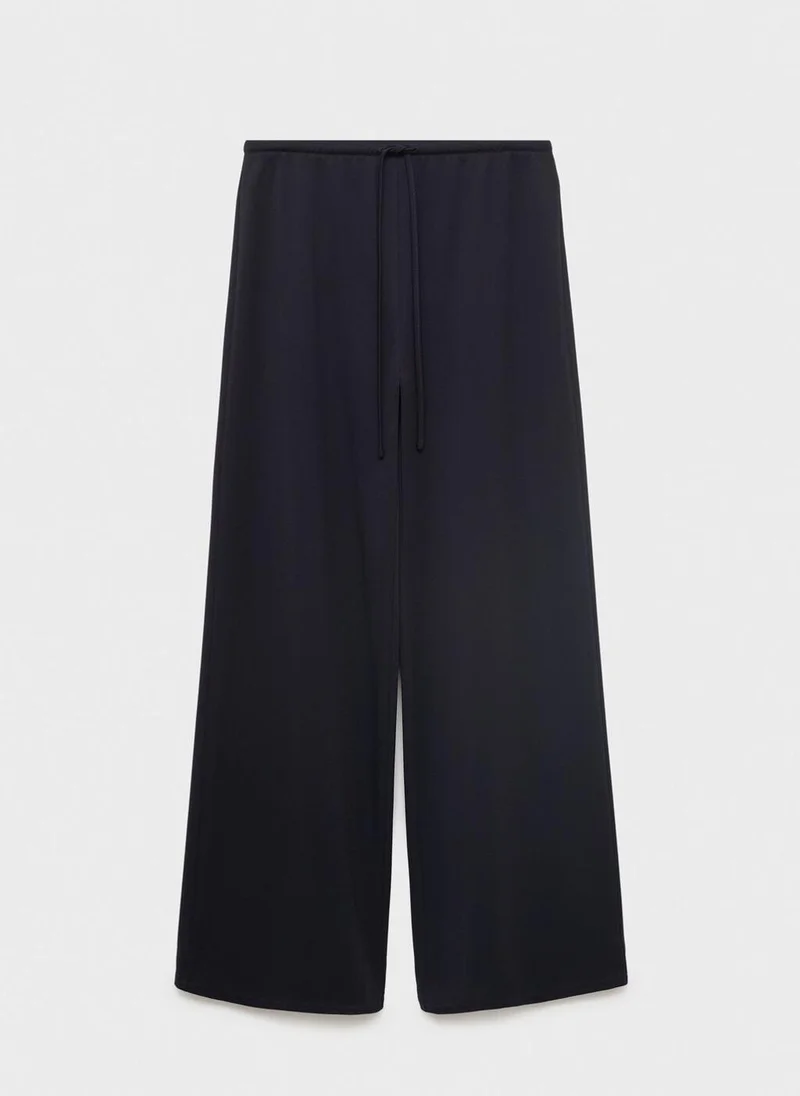 MANGO Wide-leg trousers with elasticated waist