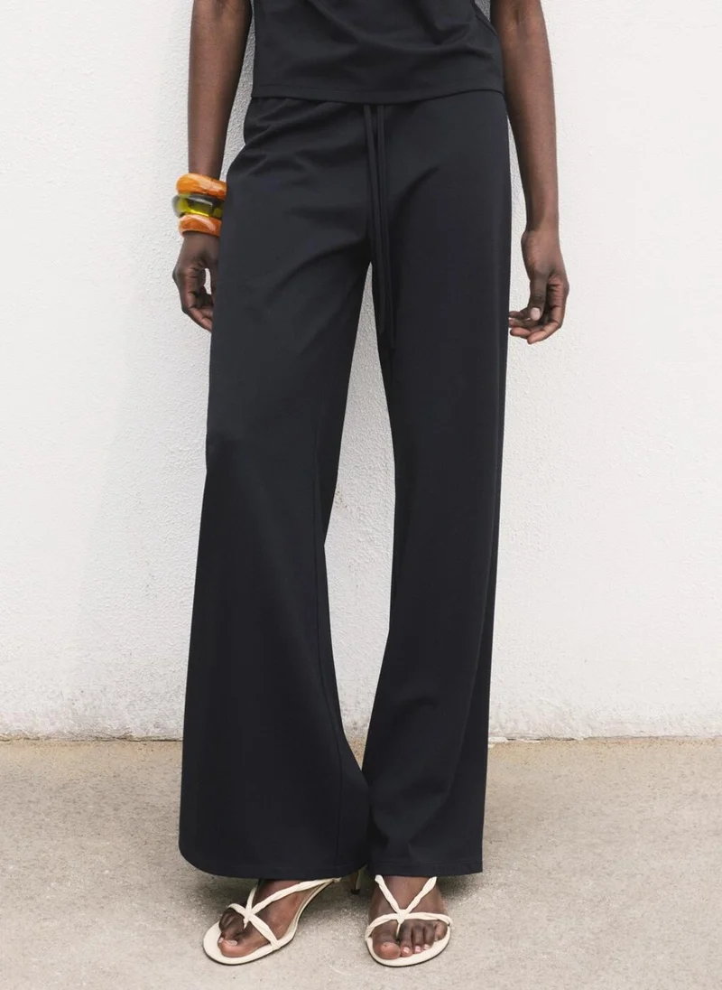 MANGO Wide-leg trousers with elasticated waist