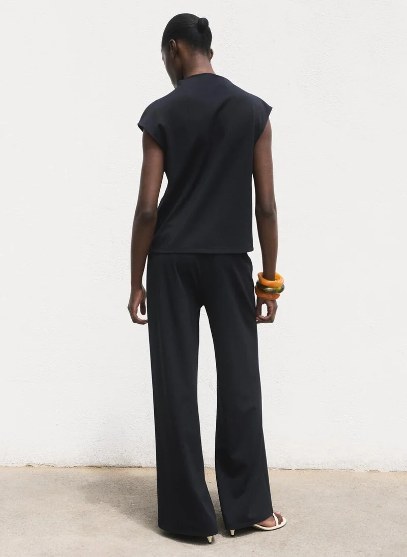 MANGO Wide-leg trousers with elasticated waist