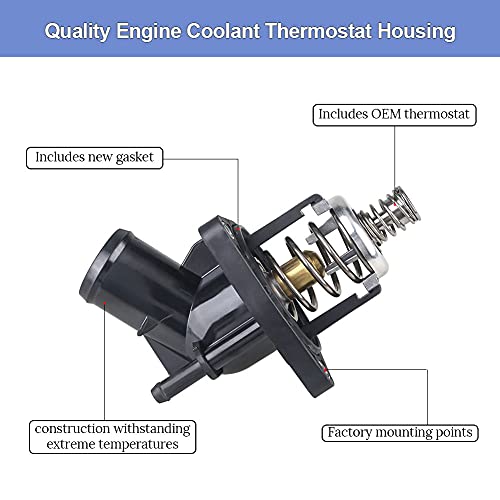 WMPHE Engine Coolant Thermostat Housing Assembly Replacement for 15-11125 902-2090 Chevy Silverado Suburban Tahoe Corvette, GMC Sierra Yukon and Cadillac Escalade 2014-2020 - Image 2