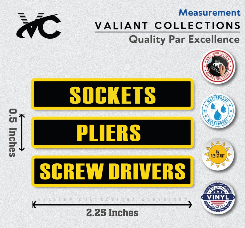 VALIANT COLLECTIONS â€“ Tool Box Kit Stickersâ€“Vinyl Decal for Car and Van Labâ€“Indoor & Outdoor use for Long Lastingâ€“Tool Box Waterproof Sticker for Machine Organizerâ€“Removable Sticker for Mirrorâ€“VC 417 - Image 5