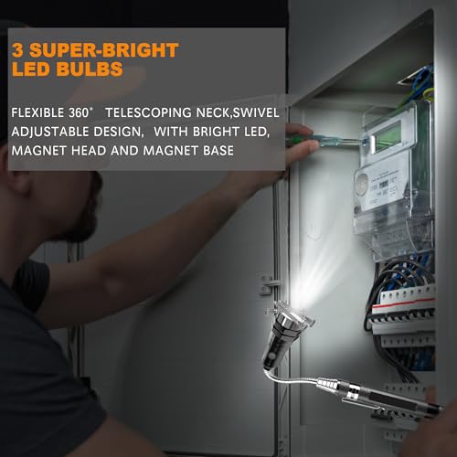 Jishi Gifts for Men, Stocking Stuffers for Men, Magnetic Pickup Tool White Elephant Gifts for Adults, Christmas Dad Gifts for Dad Him Husband Birthday, Telescoping Magnet w/LED Flashlight Cool Stuff Gadgets - Image 5