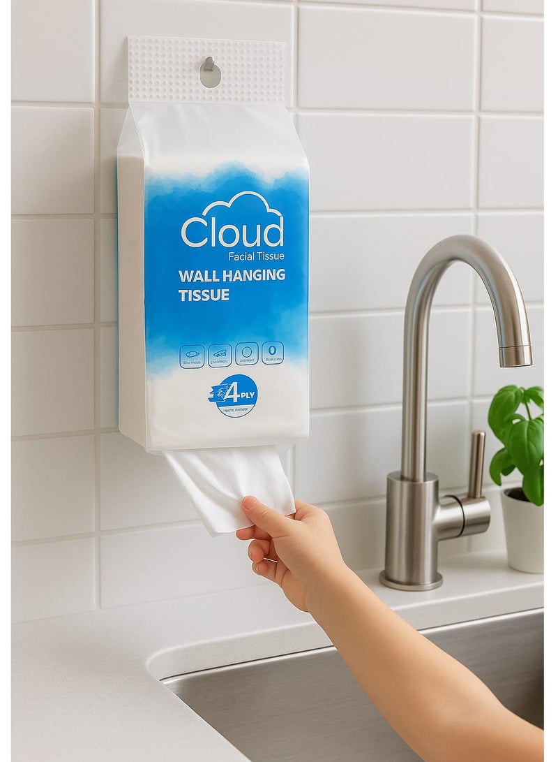 كلاود عبوة مناديل معلقة على الحائط مكونة من 4 طبقات تحتوي على 1200 منديل - Image 1