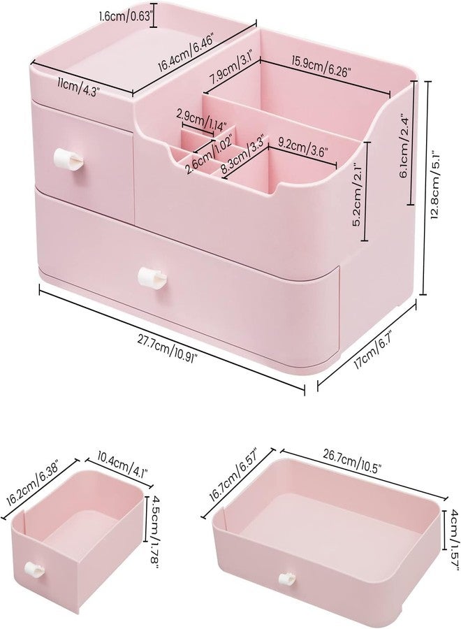 DARKNESS Plastic Makeup Organizer for Vanity, Large Skincare Organizers 8 Compartments Bathroom Organizer Cosmetic Storage (Multicolour) - Image 2