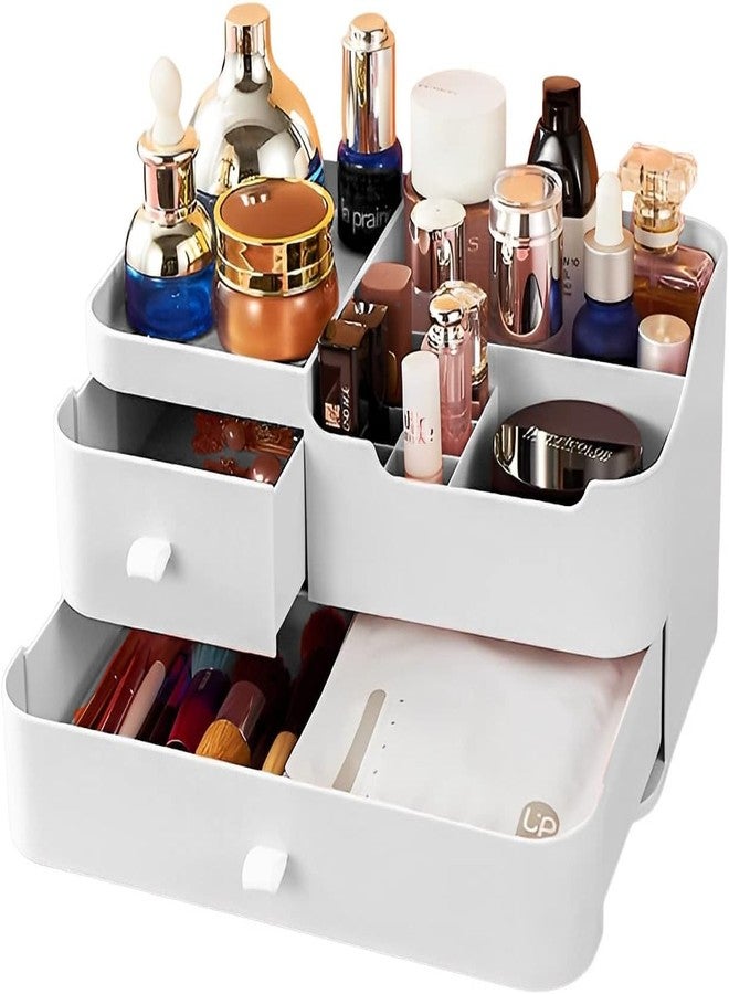 DARKNESS Plastic Makeup Organizer for Vanity, Large Skincare Organizers 8 Compartments Bathroom Organizer Cosmetic Storage (Multicolour) - Image 1