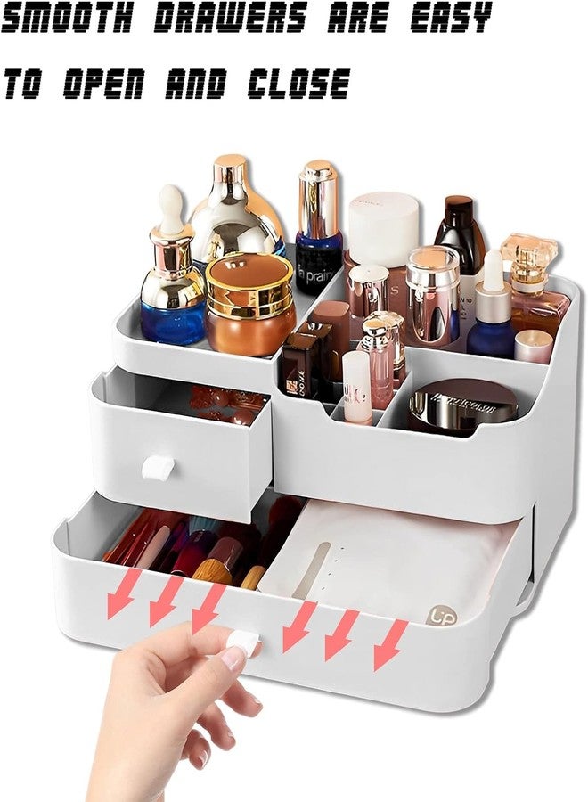 DARKNESS Plastic Makeup Organizer for Vanity, Large Skincare Organizers 8 Compartments Bathroom Organizer Cosmetic Storage (Multicolour) - Image 4