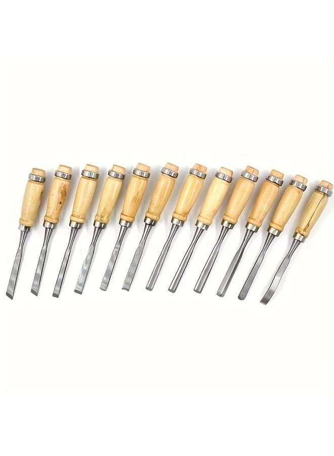 12 Pcs Wood Carving Tools Set Professional Woodworking Kit With Black Case - Image 4