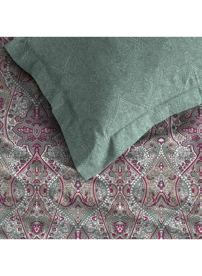 Trident شريحة سرير تريديانت الناعمة والمريحة للسرير المزدوج، 210 TC شريحة سرير قطن 100%، ناعمة وقابلة للتنفس، شريحة سرير بحجم كينغ مع 2 غطاء وسادة - فيكتوريا - Image 5