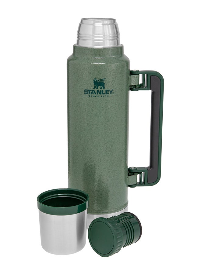 Classic Legendary Bottle 1.4L / 1.5QT Hammertone Green – BPA FREE Stainless Steel Thermos | Hot for 40 Hours | Leakproof Lid Doubles as Cup | Dishwasher Safe | Lifetime Warranty