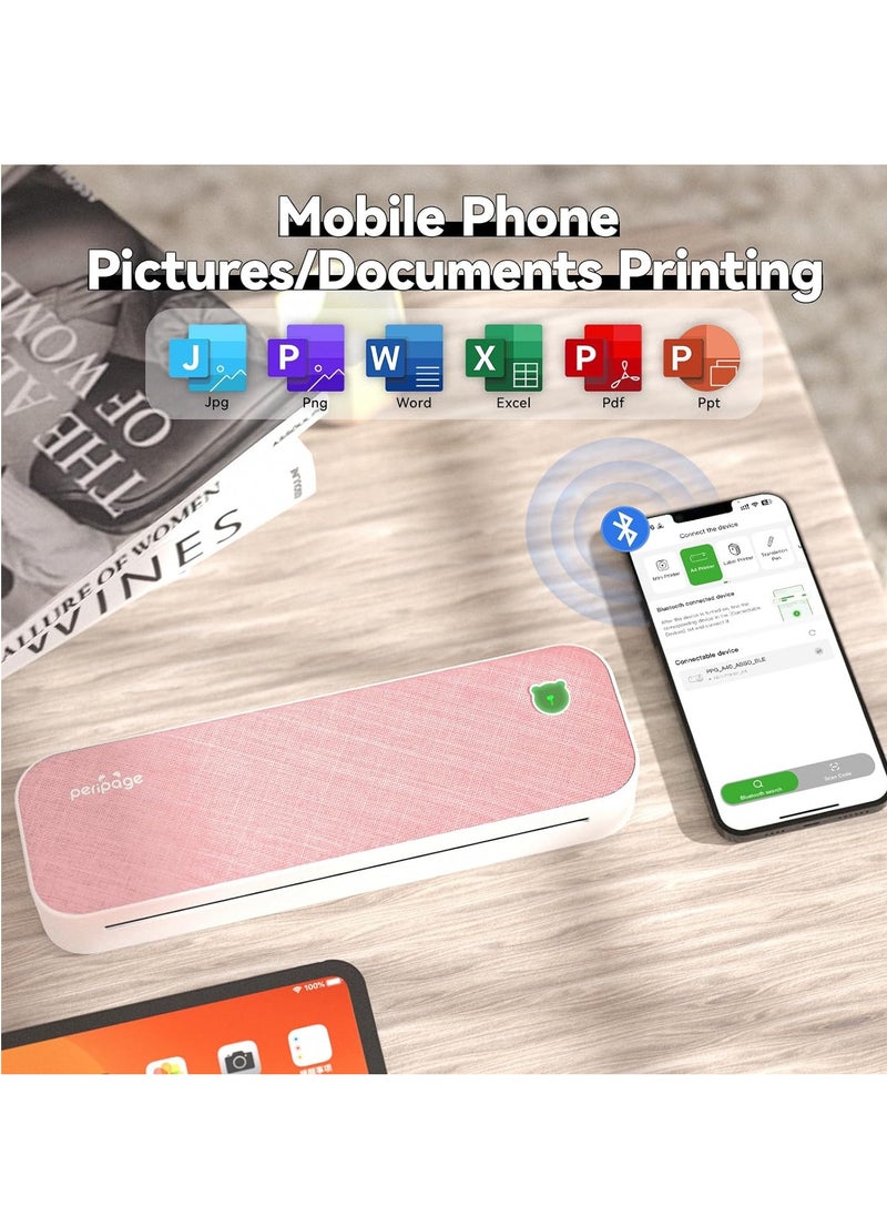 PeriPage - PeriPage A40 Thermal Portable A4 Printer, Wireless Inkless Bluetooth Mobile Travel Printer, Compatible with Android and iOS, Prints Documents - Image 1