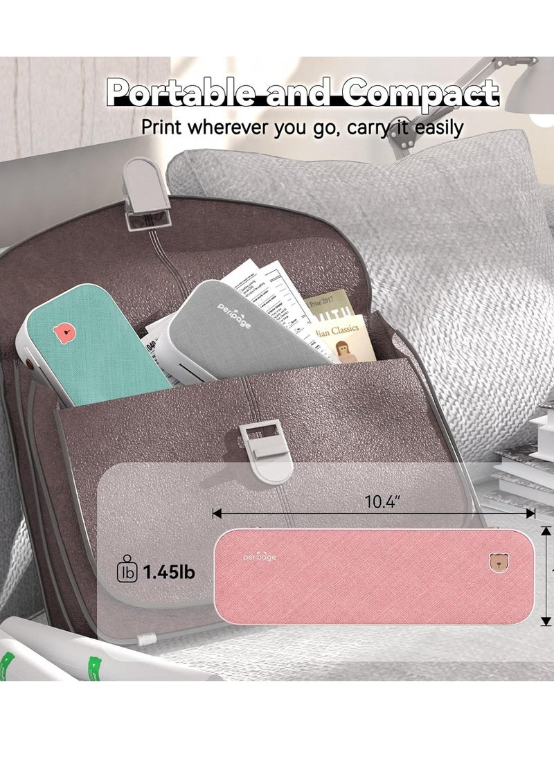 PeriPage - PeriPage A40 Thermal Portable A4 Printer, Wireless Inkless Bluetooth Mobile Travel Printer, Compatible with Android and iOS, Prints Documents - Image 1