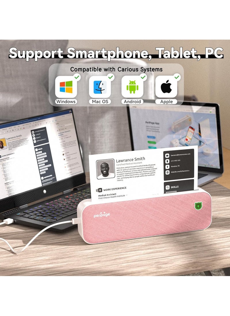 PeriPage - PeriPage A40 Thermal Portable A4 Printer, Wireless Inkless Bluetooth Mobile Travel Printer, Compatible with Android and iOS, Prints Documents - Image 1