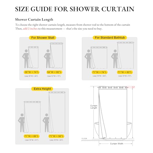 River Dream Farmhouse Shower Curtain with Snap-in Liner, No Hooks Needed,Boho Fabric Shower Curtains with Tassels for Rustic Neutral Bathroom Decor,with Magnets,Water Repellent&Machine Washable,Linen,71x74Inch - Image 5