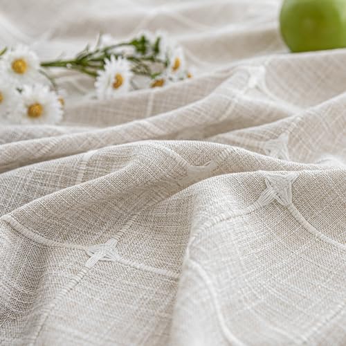 River Dream Farmhouse Shower Curtain with Snap-in Liner, No Hooks Needed,Boho Fabric Shower Curtains with Tassels for Rustic Neutral Bathroom Decor,with Magnets,Water Repellent&Machine Washable,Linen,71x74Inch - Image 4