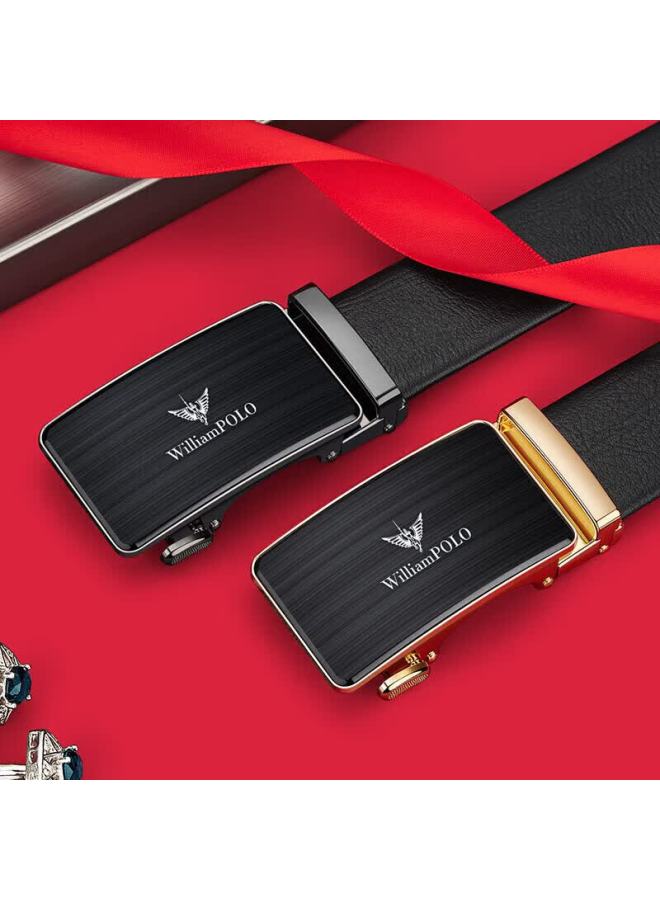 Williampolo Men's Automatic Buckle Belt Gift Box, Top-grain Leather Trouser Belt, Valentine's Day Gift For Boyfriend - Image 3