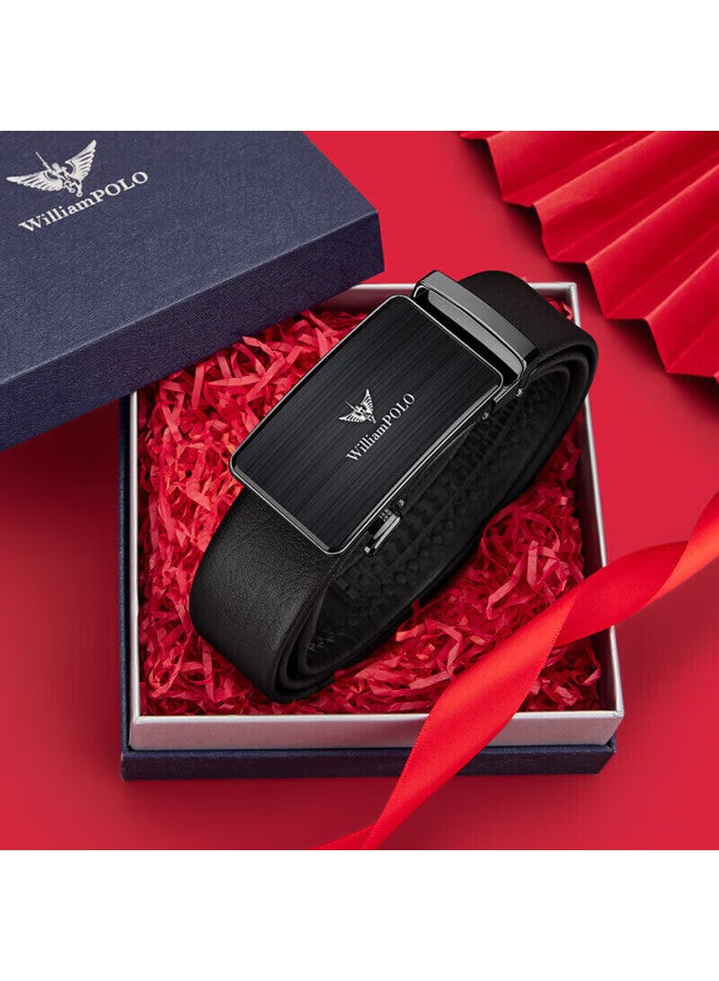 Williampolo Men's Automatic Buckle Belt Gift Box, Top-grain Leather Trouser Belt, Valentine's Day Gift For Boyfriend - Image 4