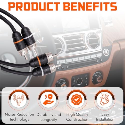 Elite Audio Premium Series 1.5ft. 2-Channel Car Audio RCA Short Cable – Double Shielded, Oxygen Free Copper, Noise Reducing Audio Cable for Amplifiers, Subwoofers, Speakers, Processors – PRM1.5 - Image 5