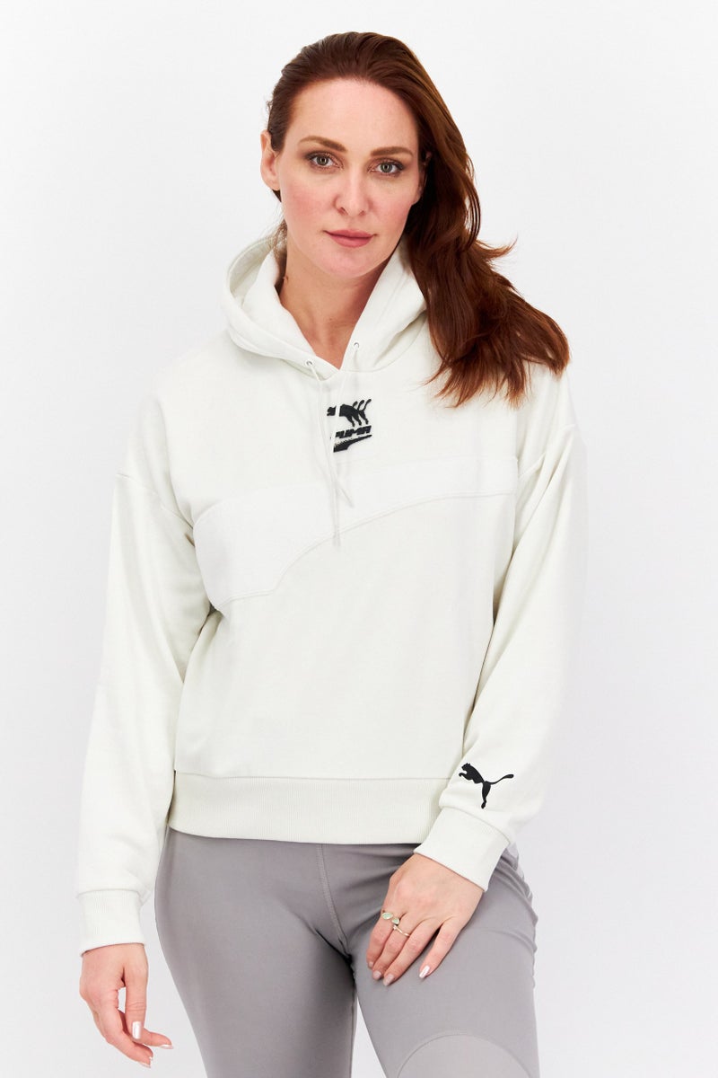 PUMA Women Sportswear Fit Brand Logo Sweatshirts, Half White - Image 1