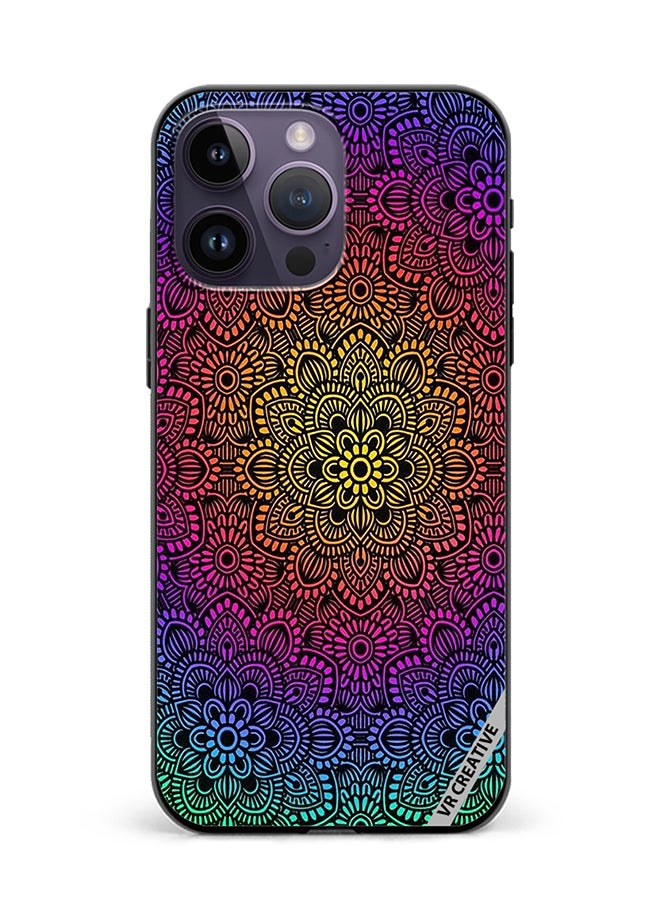 VR CREATIVE Protective Case Cover For Apple iPhone 15 Pro Mandala Design Multicolour - Image 1