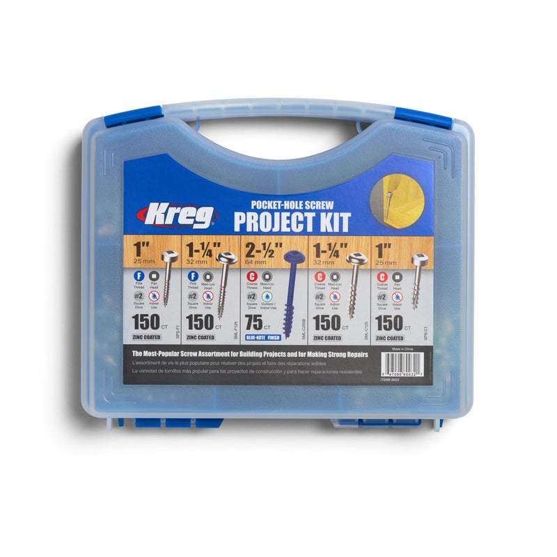 Kreg SK03 PocketHole Screw Kit in 5 Sizes for Kreg Joinery Sturdy Wood PocketHole Screws Perfect for Beginners