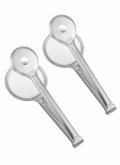 KASTWAVE 2 in 1 Stainless Steel Fine Mesh Strainer Oil Frying Filter Spoon Colander Clips Multi functional Kitchen Frying Accessories for Fried Food Salad BBQ 2 Pack  - Image 1