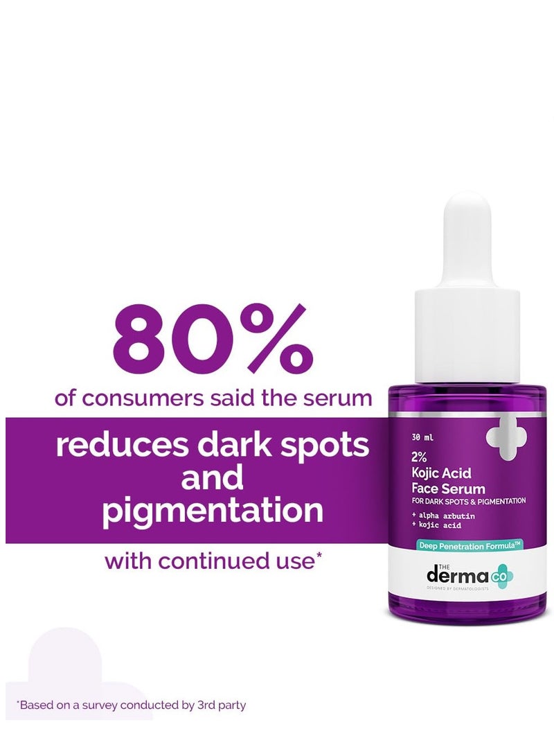 THE derma Co 2% Kojic Acid Face Serum With 1% Alpha Arbutin & Niacinamide For Dark Spots & Pigmentation 30ml - Image 2