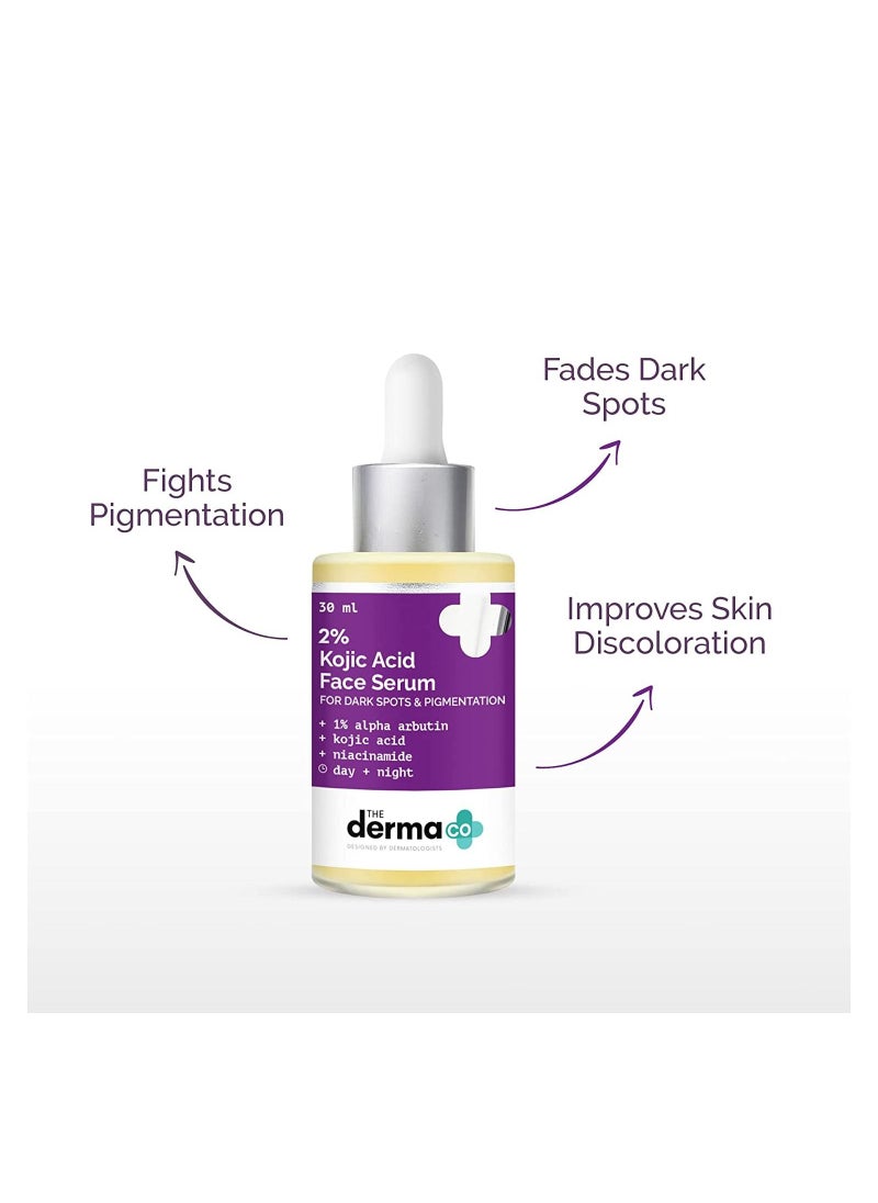 THE derma Co - 2% Kojic Acid Face Serum With 1% Alpha Arbutin & Niacinamide For Dark Spots & Pigmentation 30ml - Image 1