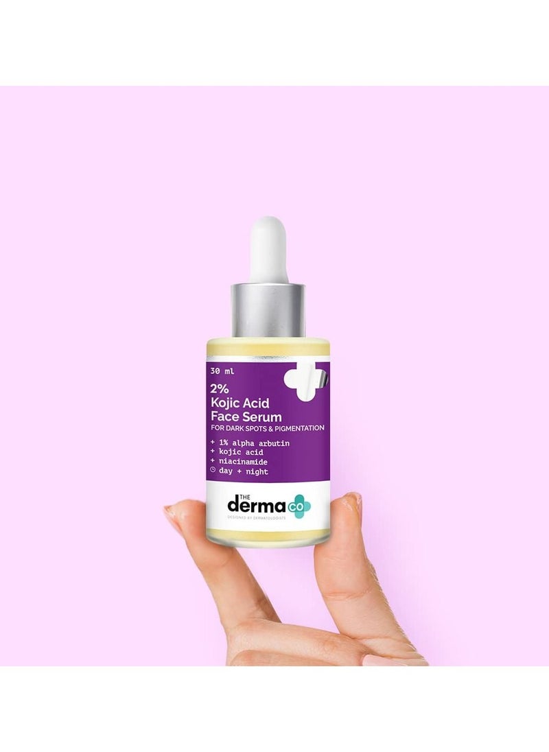 THE derma Co - 2% Kojic Acid Face Serum With 1% Alpha Arbutin & Niacinamide For Dark Spots & Pigmentation 30ml - Image 1