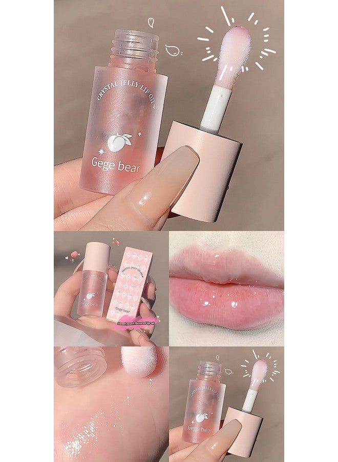 Gege Bear Crystal Jelly Lip Oil in Sweet Peachy Shade - Hydrating, Glossy, and Fruity Lip Care for Soft, Smooth Lips with a Luscious Peach Flavor - Image 4