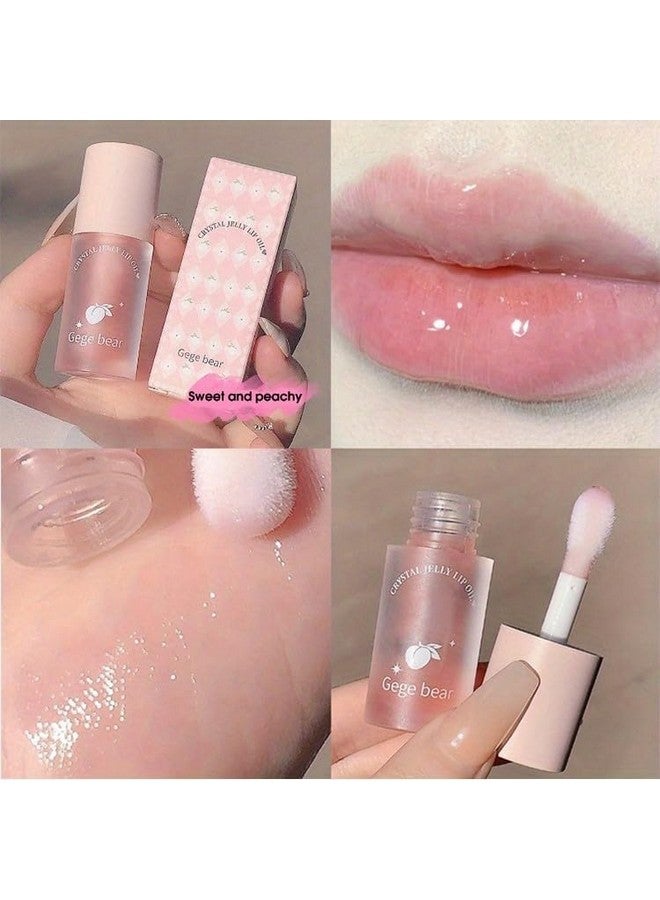 Gege Bear Crystal Jelly Lip Oil in Sweet Peachy Shade - Hydrating, Glossy, and Fruity Lip Care for Soft, Smooth Lips with a Luscious Peach Flavor - Image 3