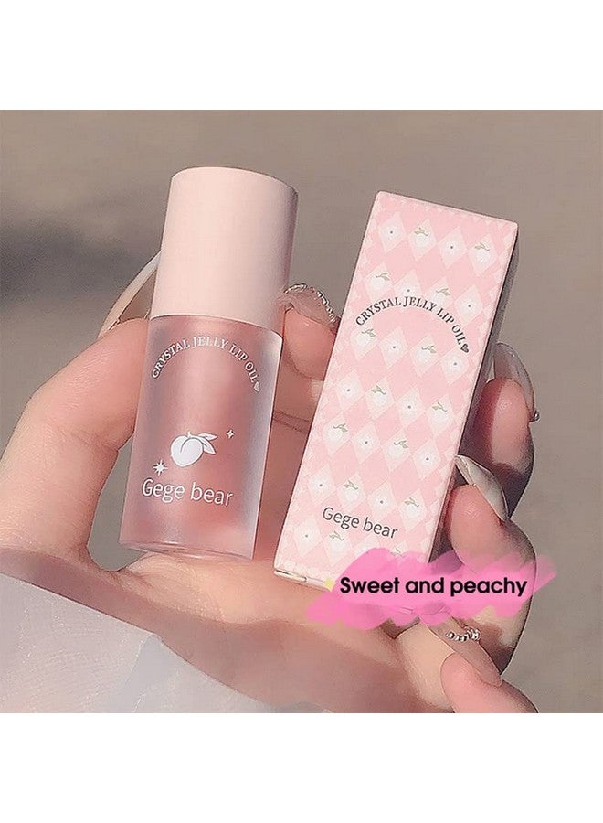 Gege Bear Crystal Jelly Lip Oil in Sweet Peachy Shade - Hydrating, Glossy, and Fruity Lip Care for Soft, Smooth Lips with a Luscious Peach Flavor - Image 2
