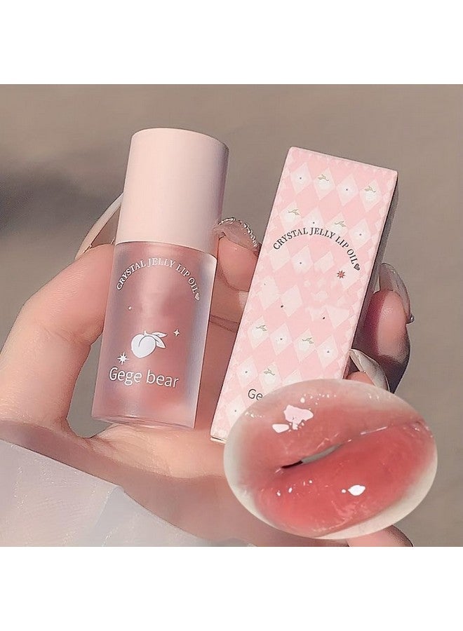 Gege Bear Crystal Jelly Lip Oil in Sweet Peachy Shade - Hydrating, Glossy, and Fruity Lip Care for Soft, Smooth Lips with a Luscious Peach Flavor - Image 1