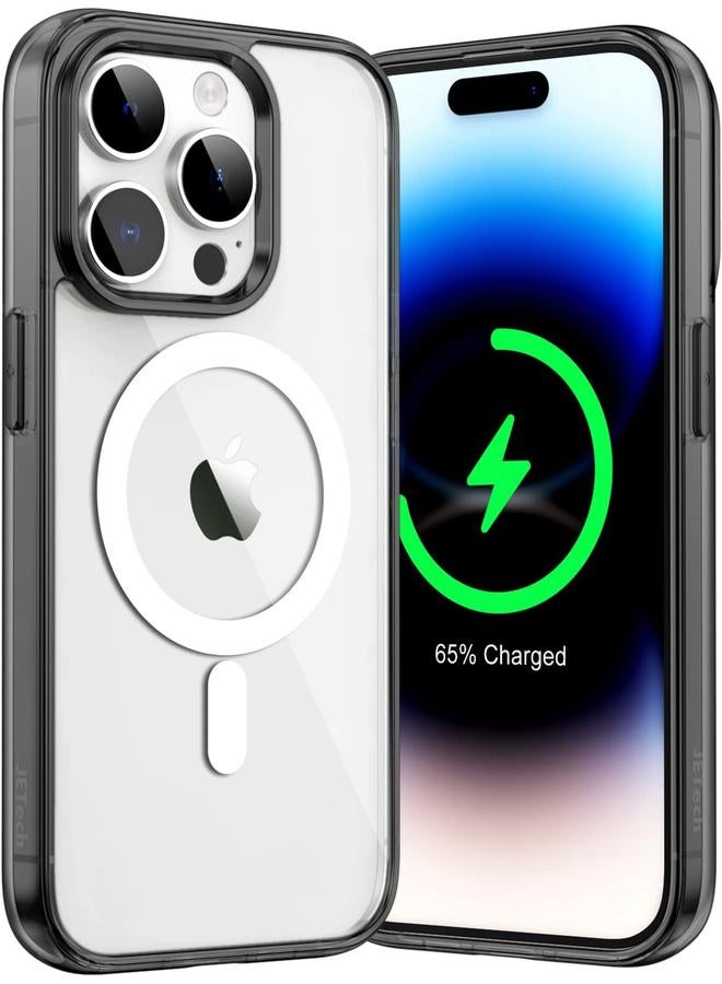 جي تيك جراب مغناطيسي لهاتف Iphone 14 Pro Max مقاس 6.7 بوصة متوافق مع الشحن اللاسلكي Magsafe غطاء ممتص للصدمات للهاتف مضاد للخدش ظهر شفاف أسود - Image 1