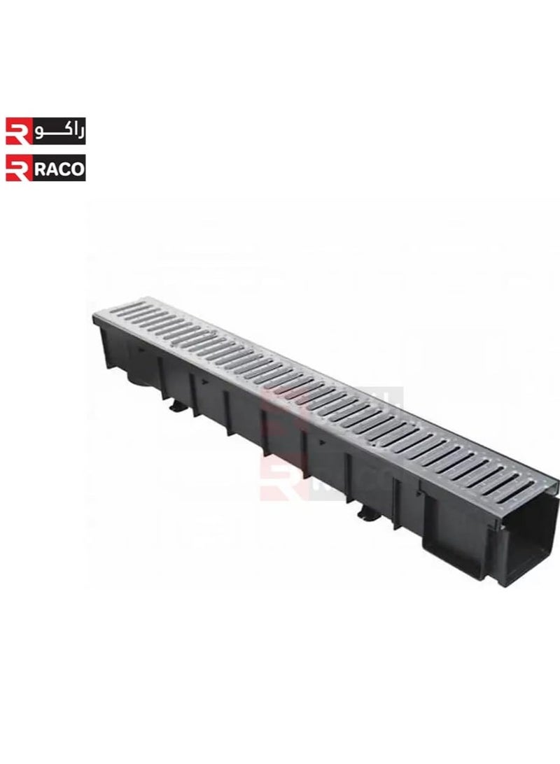 RACO Floor Grating Channel Drain with Drainage Trench Garage Floor Drain 1Mtr Length Metal and Plastic  - Image 2