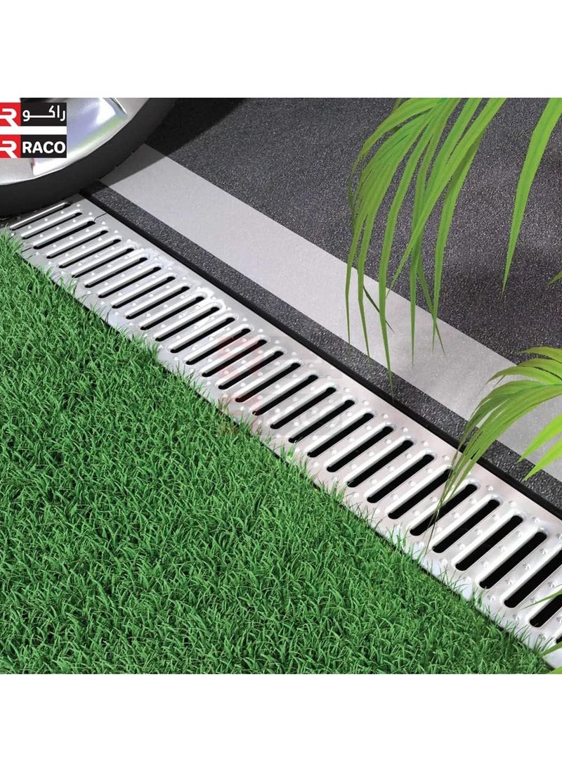 RACO Floor Grating Channel Drain with Drainage Trench Garage Floor Drain 1Mtr Length Metal and Plastic  - Image 5