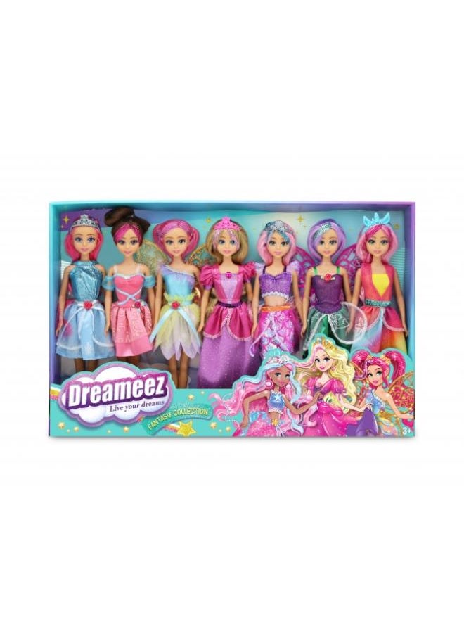 Funville Pack Of 7 Dreameez Fantasy Dolls  Set  - Image 2