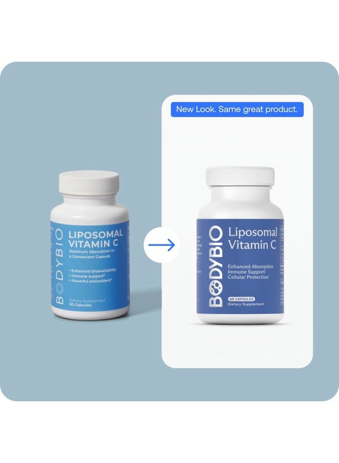 BodyBio فيتامين سي ليبوسومال 60 كبسولة | دعم مناعي قوي | أقصى امتصاص لدعم الخلايا | مضاد أكسدة فائق | حمض أسكوربيك نقي | فيتامين سي النهائي - Image 5