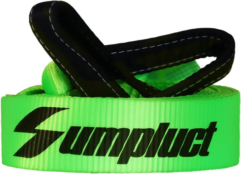 sumpluct Recovery Tow Strap 2in X 20ft Heavy Duty 20,000 lbs Break Strength, Use for Emergency Towing Rope, Tree Saver, Winch Extension, Triple Reinforced Loops, Protective Sleeves,Car Accessories Green - Image 1