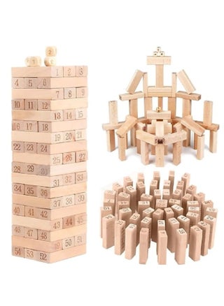 54 PCS Wooden Tower Stacking Game – Classic Numbered Blocks with Dice for Kids & Adults – Educational Family Game for Parties, Skill Development, and Fun Indoor Activities - pzsku/ZB0EDD4A6FC5A892B6E1EZ/45/1747043729/d5ce80d8-9211-4803-a01c-a5dd0b2ba6d6