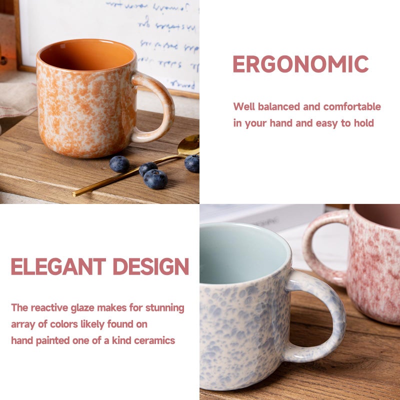 MONITO 12 OZ Coffee Mugs Set of 6, Modern Coffee Mugs Set with handle for Tea/Latte/Cappuccino/Milk/Cocoa. - Image 4