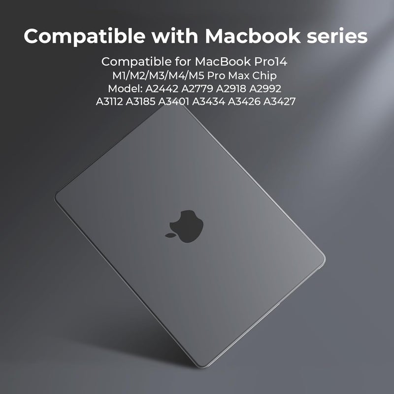 BlueSwan حافظة متوافقة مع 2026 2021-2025 MacBook Pro مقاس 14 بوصة M5 A3426 A3427 A3434 M4 A3112 A3185 A3401 M3 A2918 A2992 M2 A2779 M1 A2442 Pro/Max، غطاء حماية للكمبيوتر المحمول من مادة PP، مقاس 14 بوصة، أسود غير لامع - Image 4
